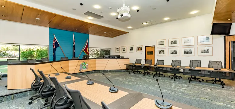 Council chambers at administration building