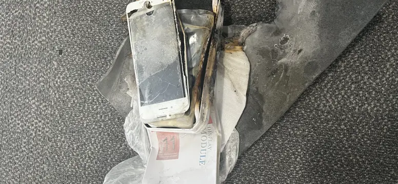 Mobile phone waste truck fire