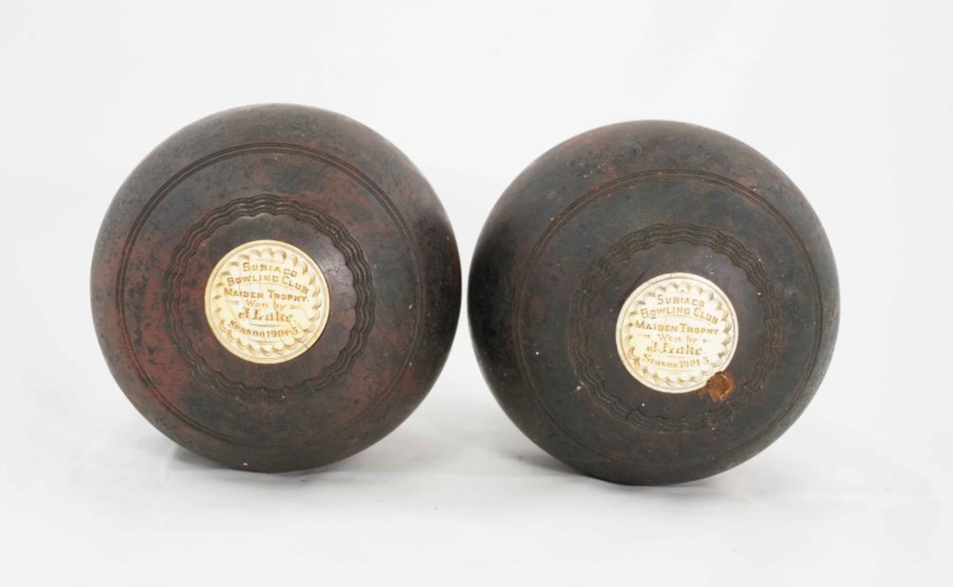 PAIR OF BOWLING BALLS 